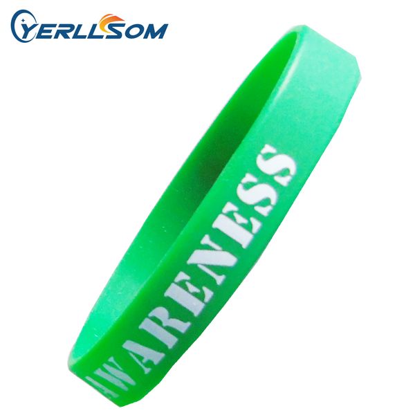 

yerllsom 400pcs/lot customized wristband silicone bracelets and printed logo for events p013011, Golden;silver