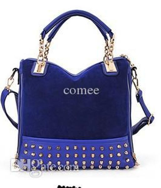 

wholesale-2015 new arrival package stitching flannel bag shoulder bag brand fashion rivet studded messenger bs215