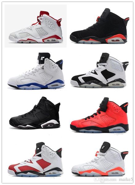 

New arrival 6 6s Mens Basketball shoes man unc Black Cat Infrared sports blue Maroon Olympic Alternate Hare Oreo Angry bull Sports sneakers