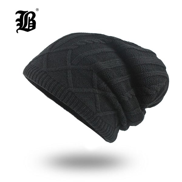 

flb] men's winter hat fashion knitted black hats fall hat thick and warm and bonnet skullies beanie soft knitted beanies f18012