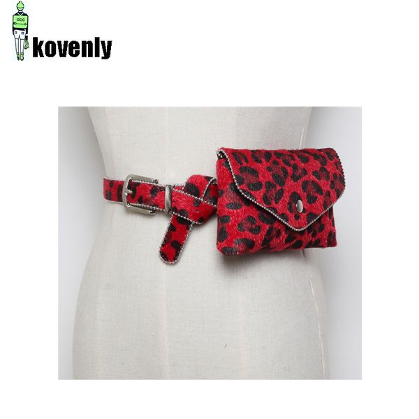 

women waist bag female fanny pack beads belt bag messenger purse fashionable retro leopard print mobile purse chest bags a226