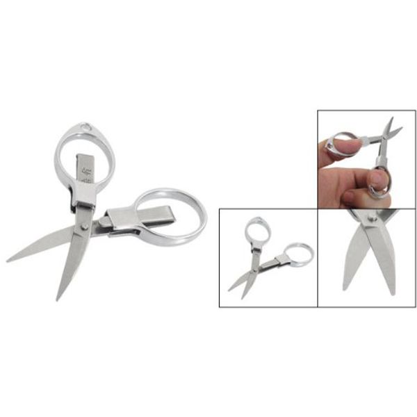 

hhff new 100mm x 50mm x 6mm folding stainless nail scissors silver tone