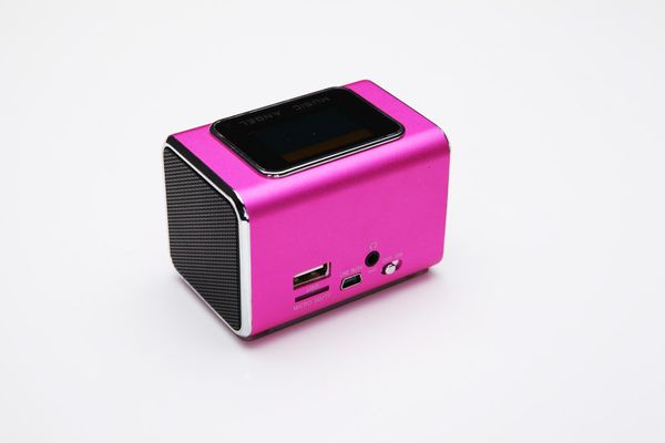 

portable music angel stereo mini amplified sound box multimedia speaker system with fm radio lcd screen display for blackberry htc