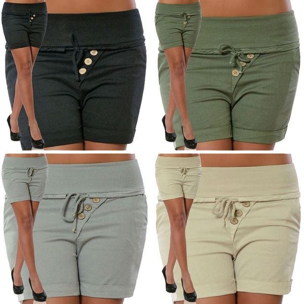 

2018 laamei women summer comfortable shorts female outer wear short pants plus size women fashion short slim fit solid shorts, White;black