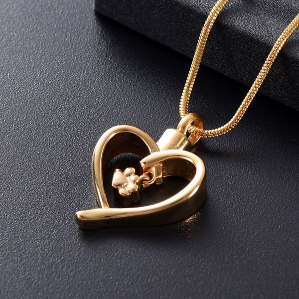 

lkj12449 gold color animal cremation pendant funeral urn ash holder keepsake jewelry loss of pet stainless steel jewellery, Silver