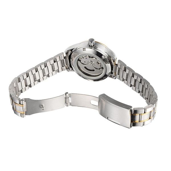 

mechanical hollow white casual watch brand women's strap wristwatch dial female ladies stainless steel watches pink automatic sports ui, Slivery;brown