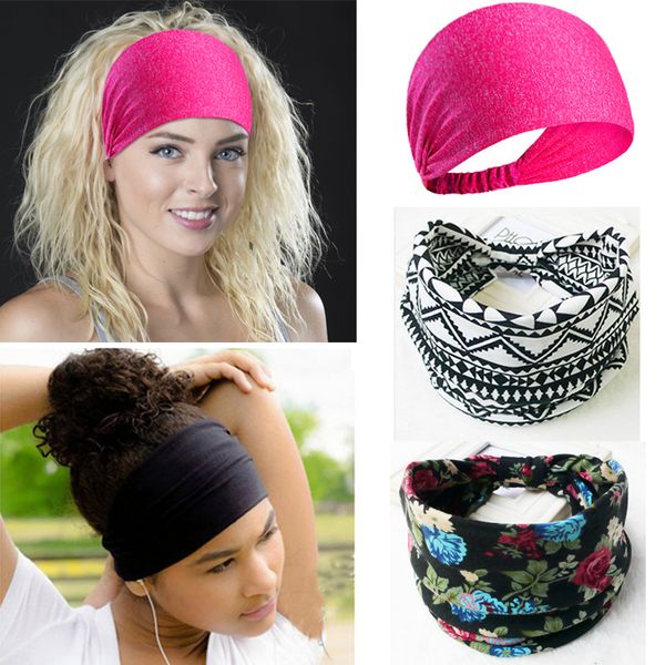 

bohemia boho wide cotton stretch women headbands headpiece headwrap turban headwear bandage hair bands bandana fascinator