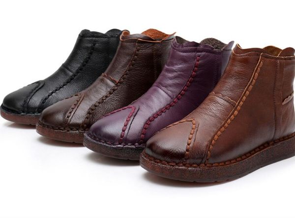 Schuhe Vintage Von Ritter Winter Großhandel Rutschfeste Auf 19 Damen Leder Frau Warm Stiefel Stiefeletten Weiches Youyoufashion36 Nähen TJFlK1c