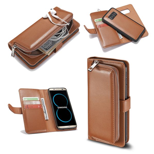 

new leather protective cover for samsung s10e s10 s8 s9 plus note 8 note 9 card wallet magnetic removable back cover for samsung wholesale