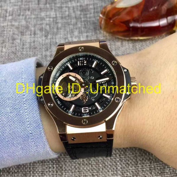 

automatic mechanical movement men's watches fashion luxury watch tourbillon wristwatches rubber leather strap, Slivery;brown