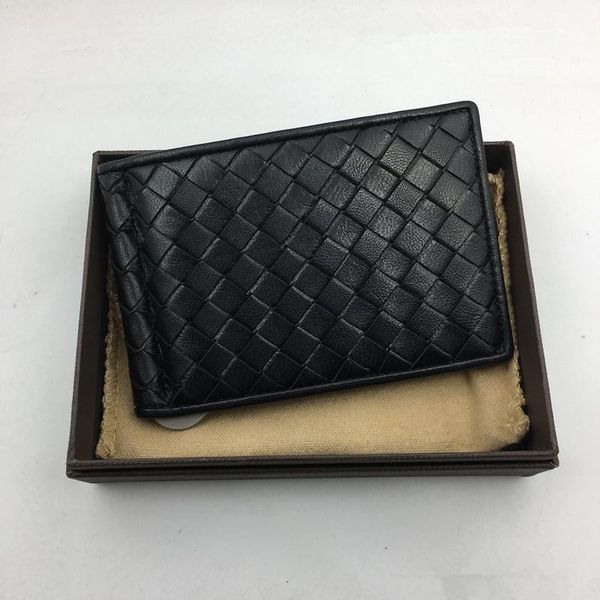 

классический ткачество бренд дизайнер кредитной карты держатель кошелек черный натуральная кожа тонкий id карты случае деньги клип 2018 новы, Brown;gray