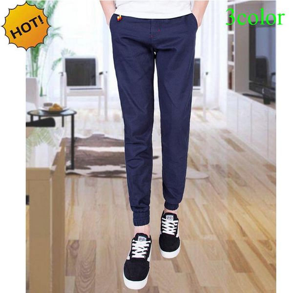 

2018 summer casual twill drawstring city hip hop slim fit harem beam foot pants men pencil pants track pants, Black