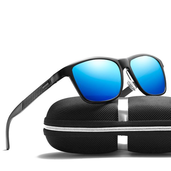 

fralu men polarized sunglasses aluminum magnesium sun glasses driving hd glasses rectangle for men oculos masculino male, White;black