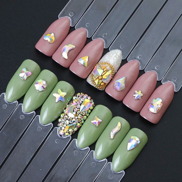 

new crystal ab flat back non ix nail art rhinestone 3d nail art decorations garment mix rhinestone, Silver;gold