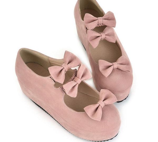 

women's shoes soft paper lolita bow and tide single shoes, Black