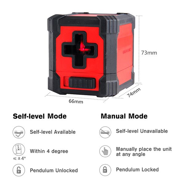 Freeshipping Mini Laser Level Cross IP54 Regolazione automatica Guida laser Orizzontale Verticale Strumenti di costruzione per esterni a prova di scossa