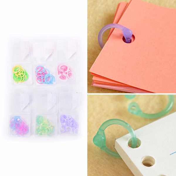 

30pcs/box multi-color diy ring binder for notebook loose leaf spiral album diary book binding rings stationery clips
