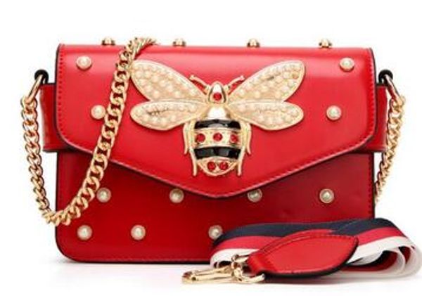 

Бесплатный Shpping 2018 Небольшой Пакет Пчелы Малый Квадратный Пакет 2018 Дизайнер Плеча Леди Цепи Сумка Женщины G01