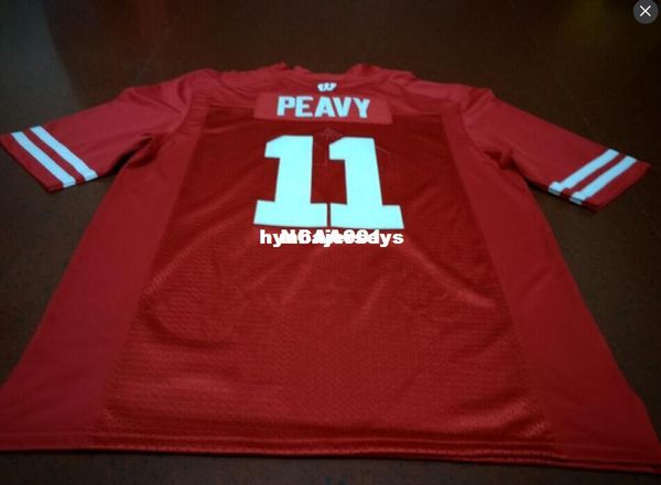 

men #11 jazz peavy wisconsin badgers alumni college jersey xs-6xl or custom any name or number jersey, Black;red