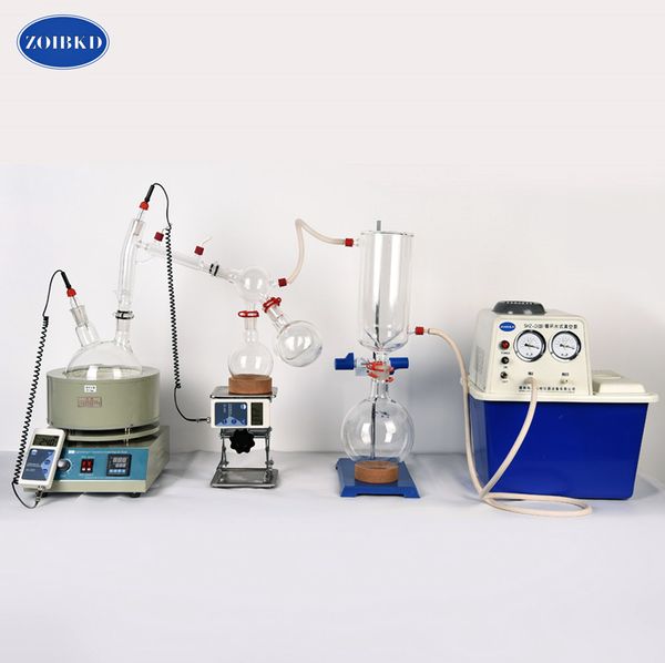 Attrezzatura da laboratorio ZOIBKD Distillazione a percorso breve da 2 litri Include kit di pompe per vuoto
