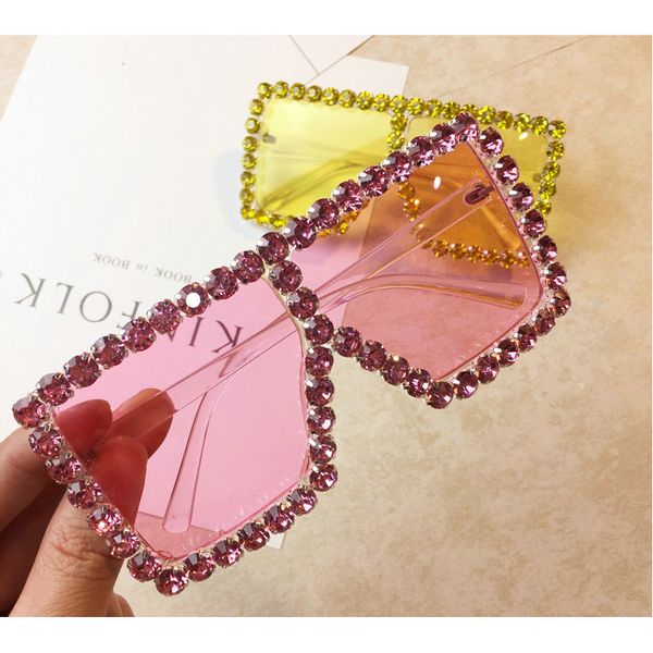 

luxury diamond square sunglasses women mincl brand size crystal sun glasses ladies new glasses shades nx d18102305, White;black