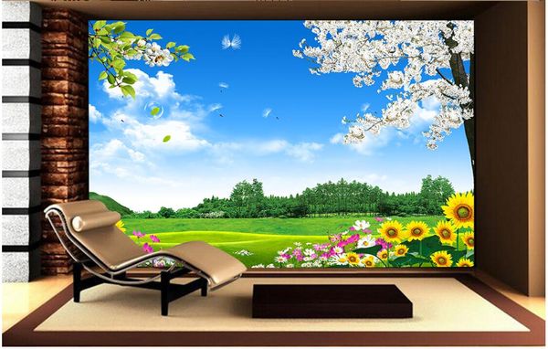 

3d room wallpaper custom p non-woven flowers and trees, natural scenery, mural 3d landscape wall tapestry murals wallpaper for walls 3 d