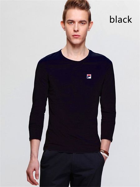 

the latest long-sleeved undershirt men round collar korean version of the fashionable casual comfortable undershirt web celebrity, White;black