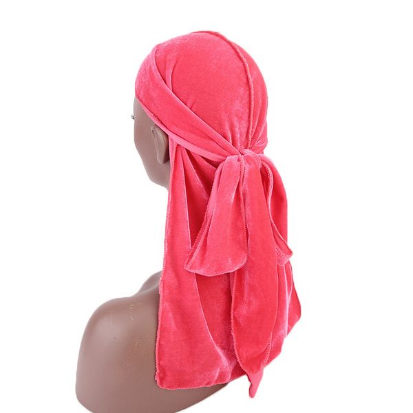 

du doo headwrap velvet turban bandana women hat do headwear durag rag silky headscarf long tail men skull cap hair accessories qsoqg, White;black