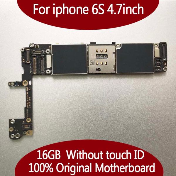 Para o iphone 6 s original motherboard 16 gb 64 gb placa lógica desbloqueado sem identificação do toque 100% boa placa de trabalho mainboard IOS sistema