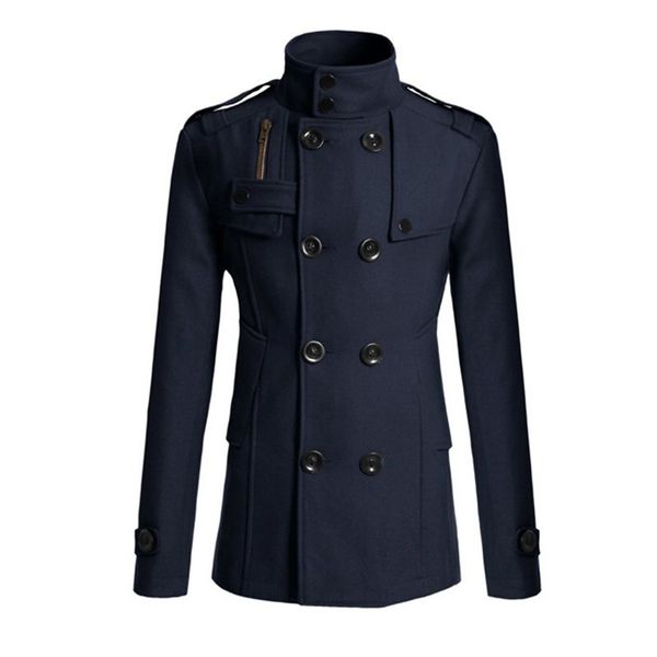 

zollrfea new arrival fashion thickening solid men's jacket windproof breathable double breasted smart casual overcoat ca0118, Tan;black