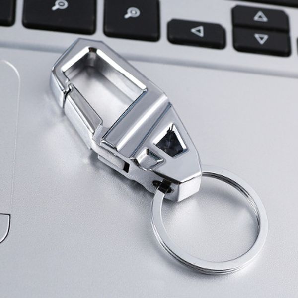 

2018 oval rhombus shape metal alloy keychain key chain keyring car keychains couples keyring business gift, Silver