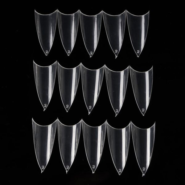 

500pcs clear natural nail art french stiletto acrylic artificial half cover false fake sharp tips extension manicure tool aa1023, Red;gold