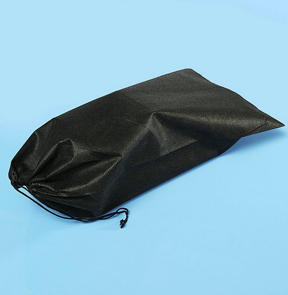 

portable travel storage bag black white non-woven shoes bag drawstring dustproof 1pc
