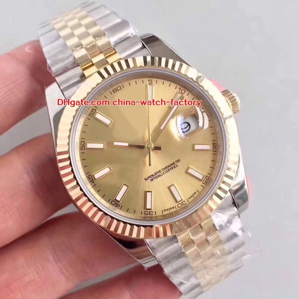 

5 style elling ew maker 41mm datejust 126333 date 18k gold & steel swiss cal.3235 movement automatic mens watch watches, Slivery;brown