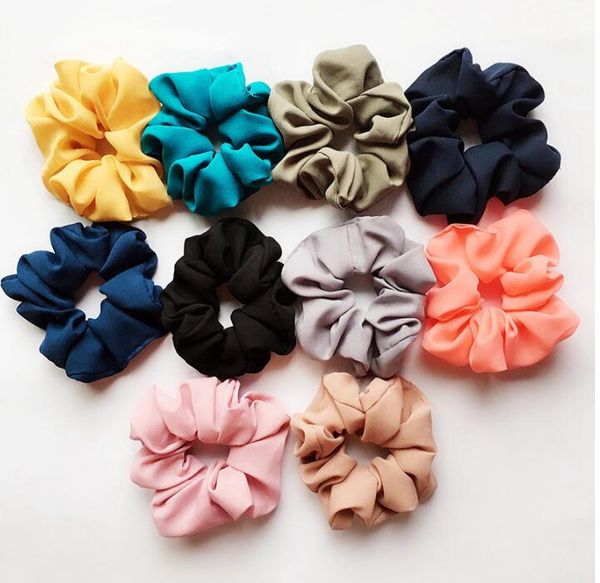 Lady Girl Hair Anel Scrunchy Elastic Hair Bands Pure Cor Bobble Sports Dance Scrunchie Scrunchie Scrunchie Hairband 50pcs FJ3352