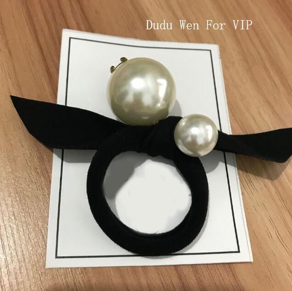 

fashion c big pearls elastic hair rope with knot ladys collection item fashion hair accessories big pearl with marks paper card party