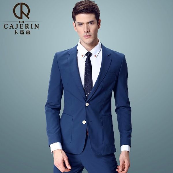 

quality 2015 men summer thin slim wedding groom business gentle man fashion retro blazers blue plus leisure, White;black