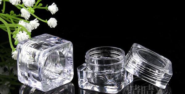

5ml 5g clear quare co metic empty jar pot eye hadow makeup face cream container bottle acrylic for cream kin care product makeup tool