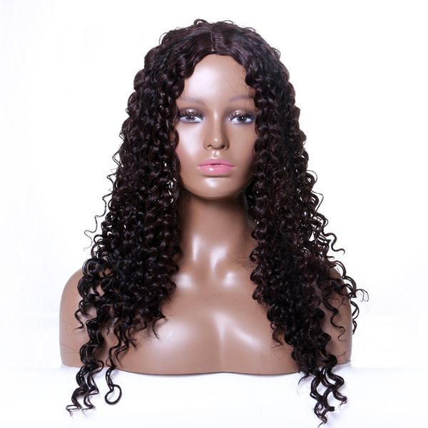 Z F 2018 New Afro Kinky Curly Weave Hairstyle Wigs Middle Part