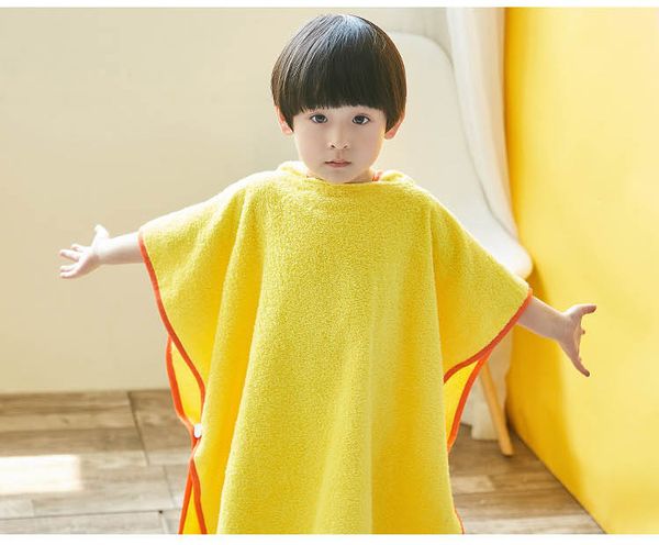 

yellow little dog kid hood towel puppy children's bathrobe with hat