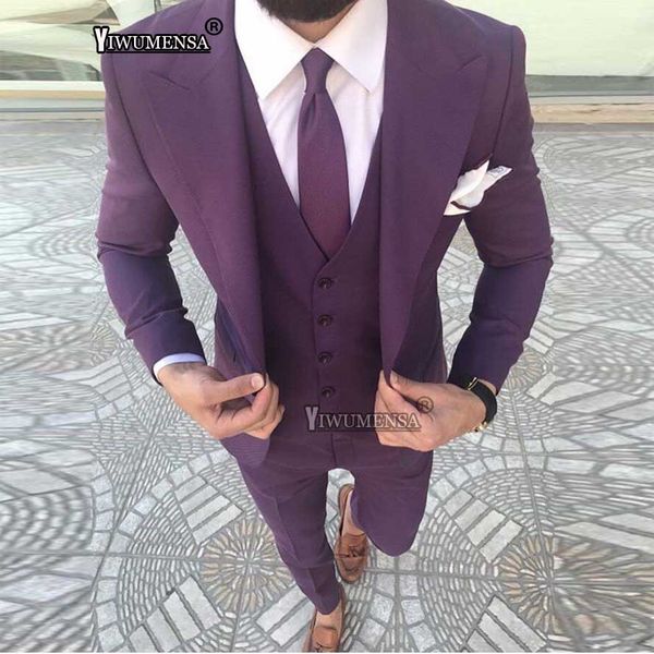 

yiwumensa rose gold men suits slim fit groom suit tuxedo smoking homme formal wedding suits for mens 2018 (blazer+pants+vest, White;black