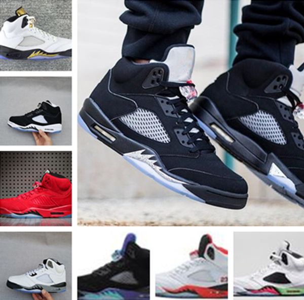 

White cement 5 og black metallic fire red men ba ketball hoe 5 red uede neaker hoe whole ale