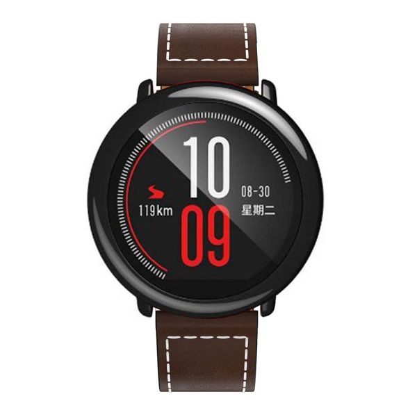 

gemixi replacement leather watch bracelet strap band for huami amazfit a1602 aug9, Black;brown