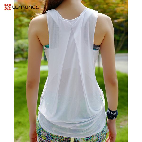 

yoga shirt women hollow out mesh vest patchwork sleeveless quick dry fitness sport loose moisture wicking breathable, White;red