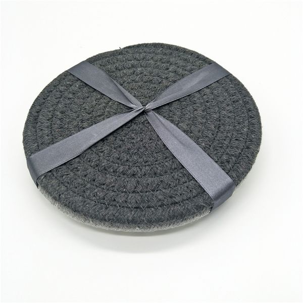 

3шт круговое утолщение, кухонный стол коврик, теплоизоляция мат кубок мат плиты мат лен ткачество, круговое утолщение, диаметр 18 см