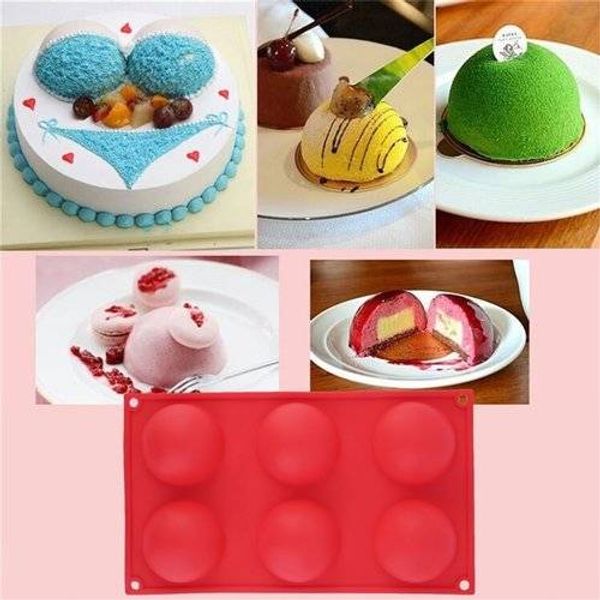 2019 6 Diy Cavity Half Sphere Circle Silicone Chocolate Cupcake