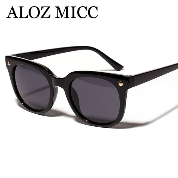 

aloz micc vintage square sunglasses women 2018 brand designer eyewear female luxury rivet black beige sun glasses men uv400a608, White;black