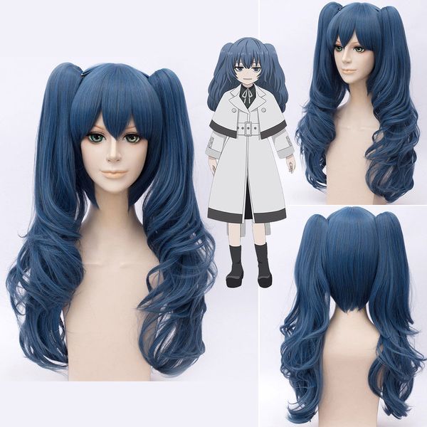 

55CM Anime for Tokyo Ghoul:re Saiko Yonebayashi Ash Blue Wig+Ponytails Cosplay