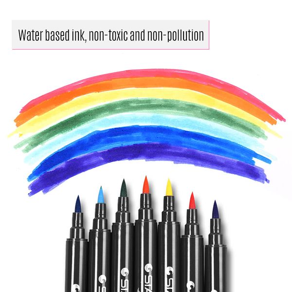 2019 Set Marker Marking Pen Twin Tip Brush Sketch Pens Water Based Ink For Graphic Manga Drawing Designing From What929 2271 Dhgatecom