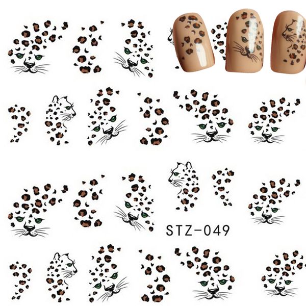 

1 sheets women nails art of black leopard print water transfer sticker nail decals manicure tools trstz049